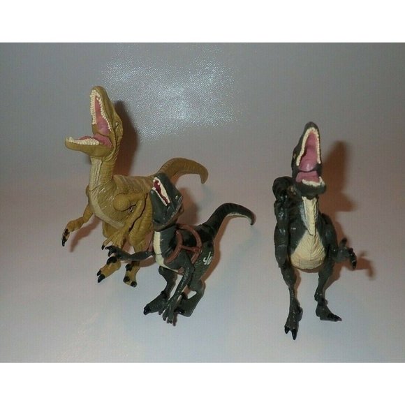 LOT Jurassic Park 2015 Velociraptor Dinosaurs Strike Sounds Set & Baby with harn - Picture 11 of 11
